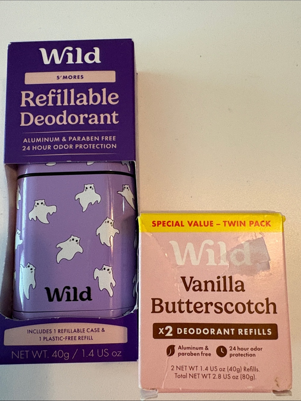 Wild spooky ghosts vanilla smores butterscotch Deodorant Duo Pack refillable new